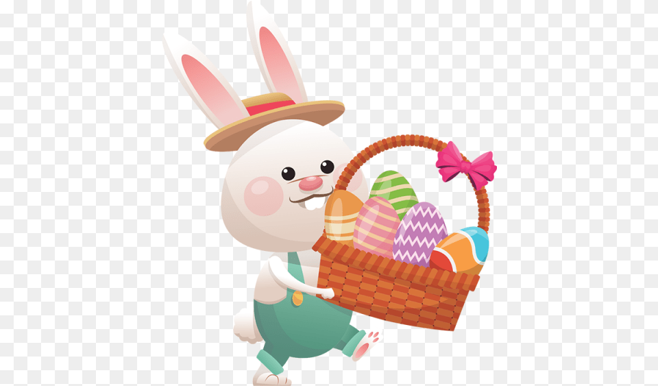 Clip Art Coelho Da Pascoa Com Ovo Bunny With Eggs In Basket, Face, Head, Nature, Outdoors Free Png Download