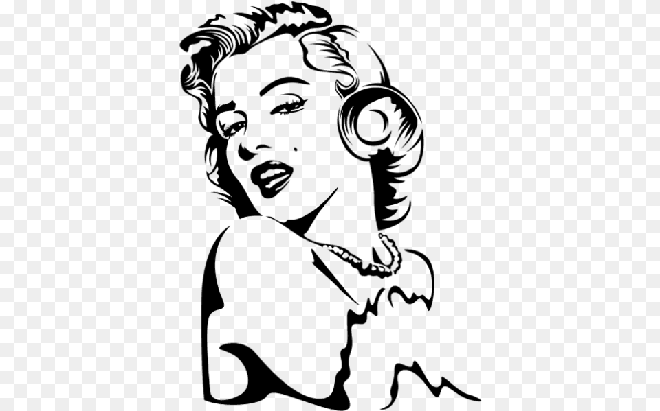 Clip Art Collection Line Marilyn Monroe Vinyl Wall, Gray Png