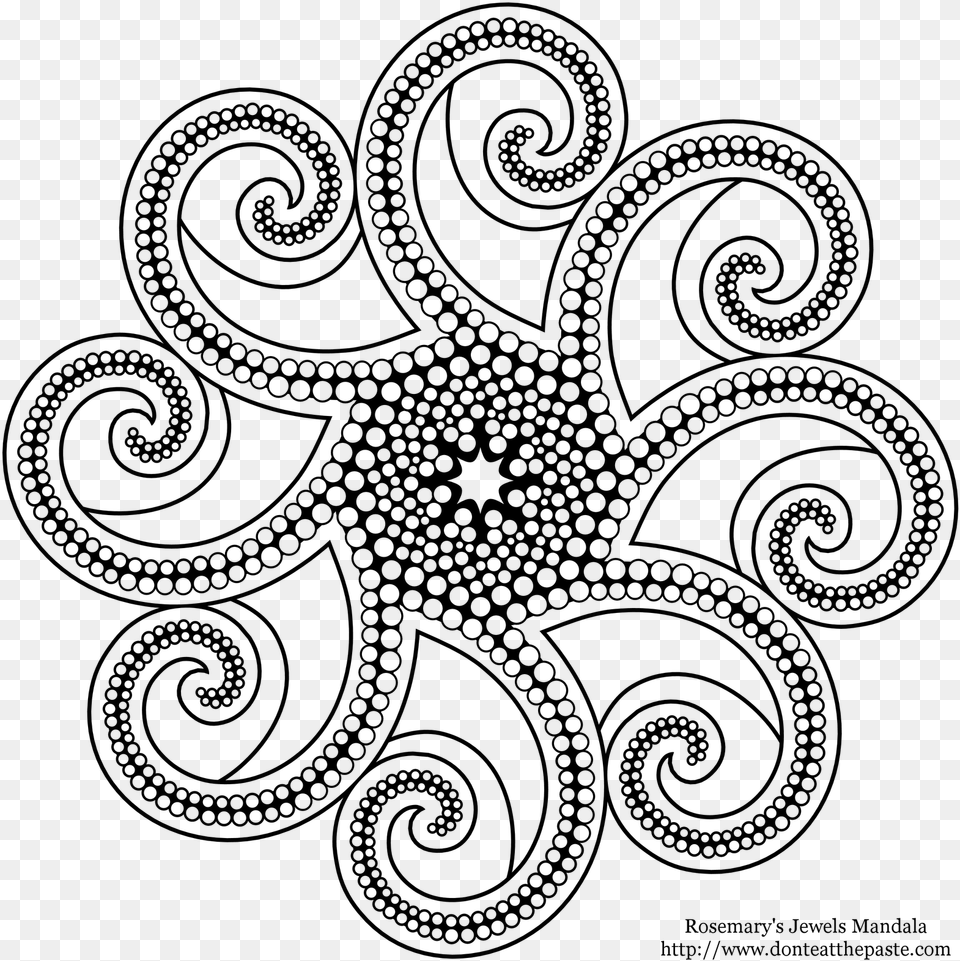Clip Art Collection Of Drawing Printable Dot Mandala Patterns, Gray Free Png Download