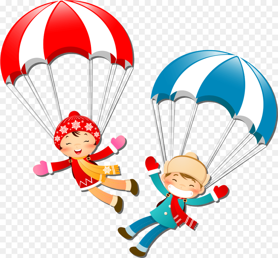 Clip Art Collection Of Drawing Parachute Cartoon Baby, Person, Face, Head Free Transparent Png