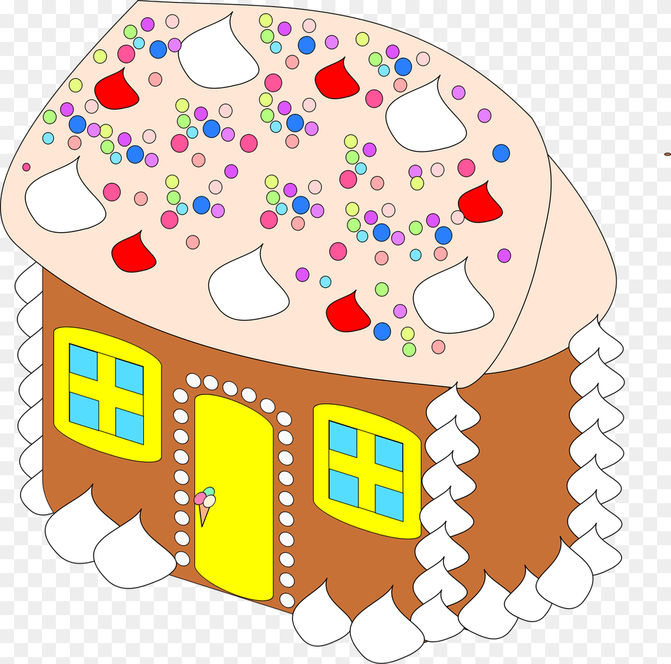 Clip Art Collection Of Free Houses Hansel And Gretel House Cartoon, Sweets, Food, Icing, Dessert Png