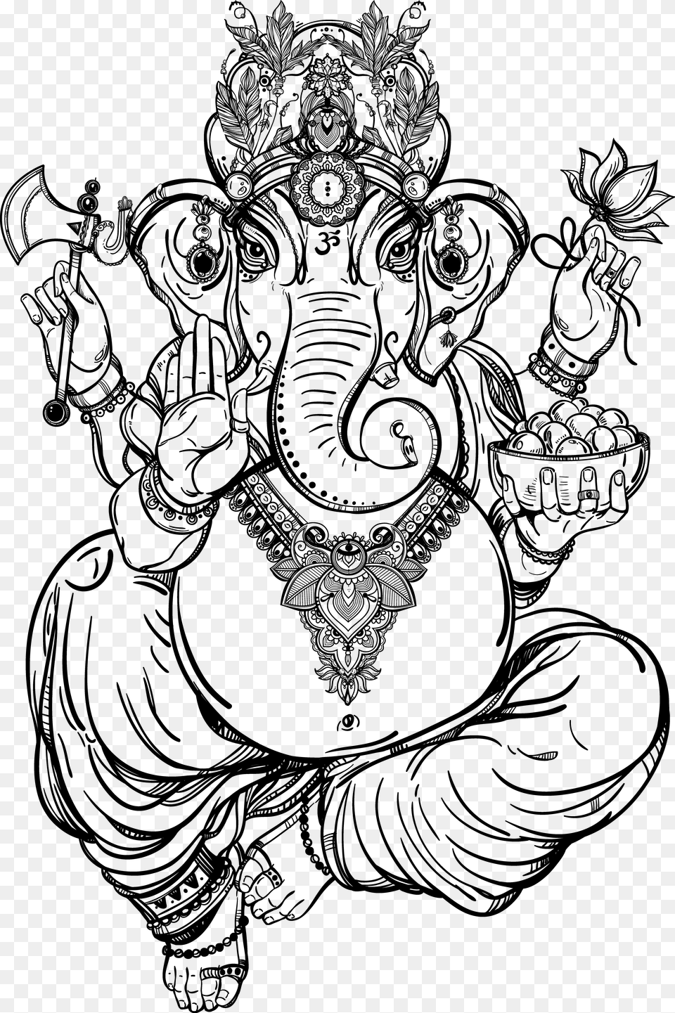 Clip Art Collection Of Ganesh Hindu Elephant God Drawing Free Png Download