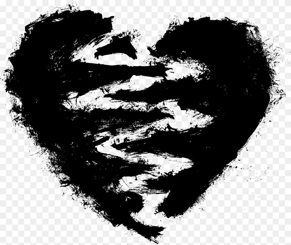 Clip Art Collection Of Transparent Black Broken Heart, Gray Png