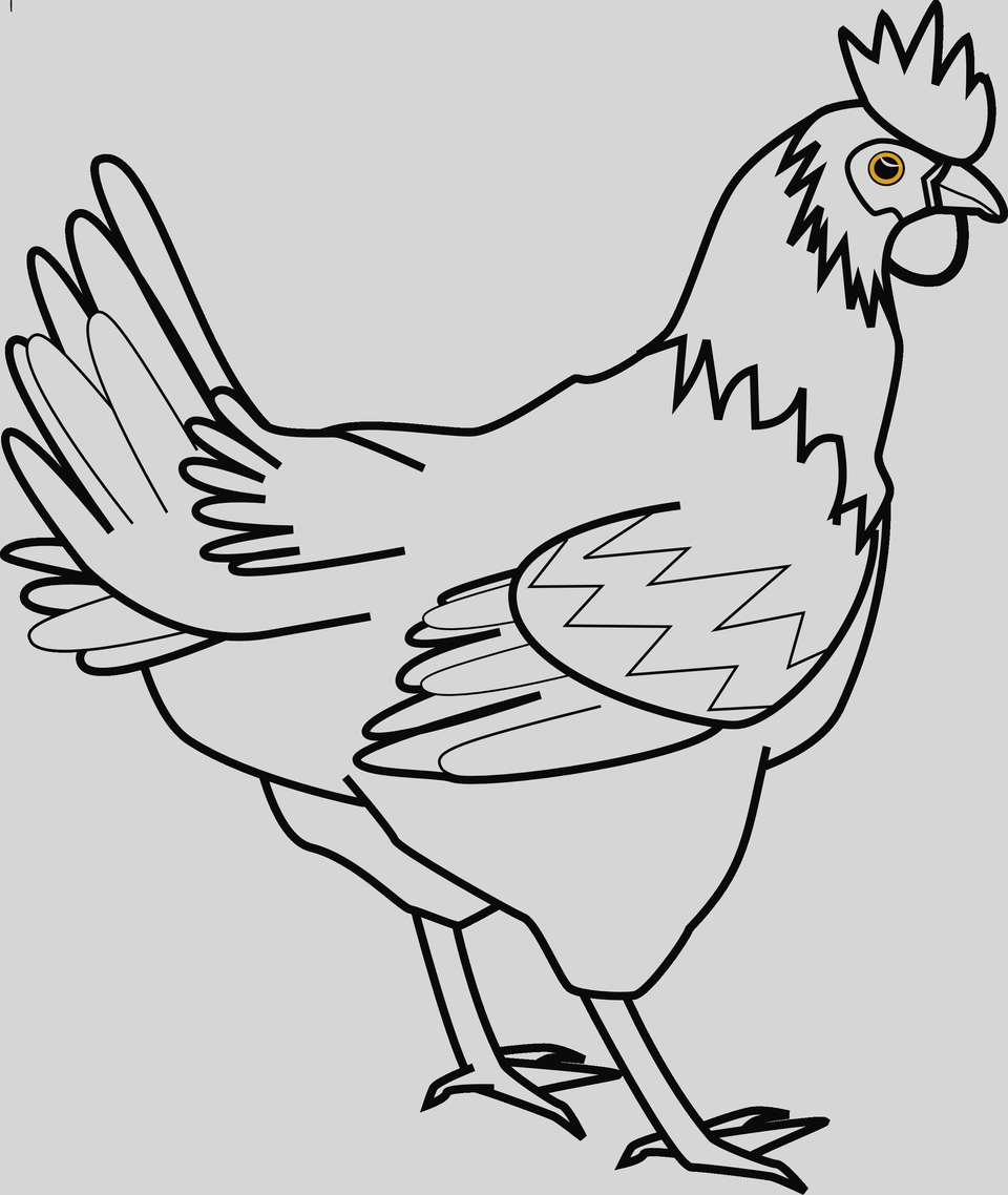 Clip Art Cooked Chicken Clipart Black And White, Animal, Bird, Fowl, Hen Free Png