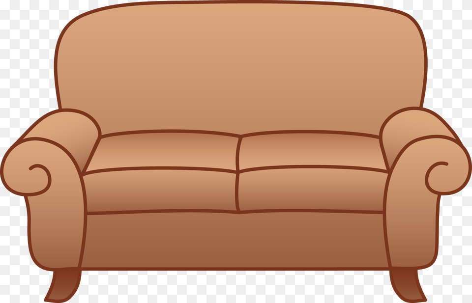Clip Art Couch Transparent Brown Couch Clipart, Chair, Furniture, Armchair, Crib Free Png Download