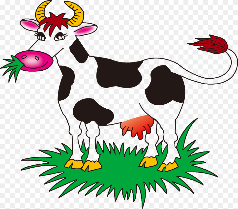 Clip Art Cow Vector Clipart Cow Eating Grass, Livestock, Animal, Cattle, Mammal Png