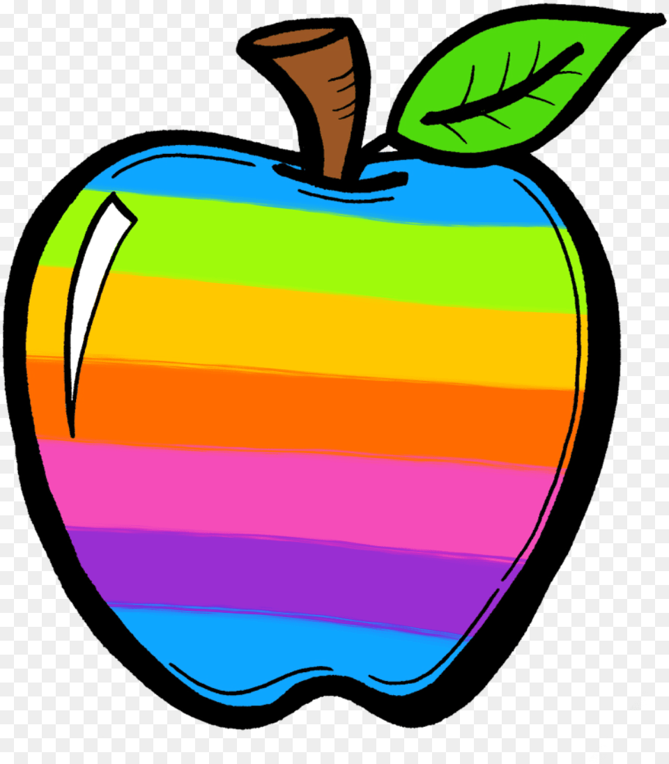 Clip Art Crayon Transparent Colorful Apple Clipart, Food, Fruit, Plant, Produce Png