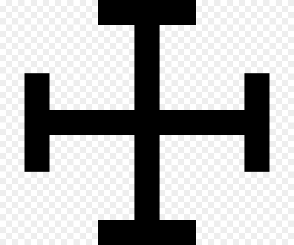 Clip Art Cross Potent, Gray Free Png