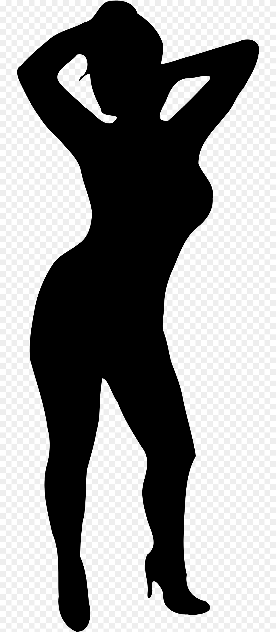Clip Art Curvy Silhouette Woman Thick Black Woman Silhouette, Gray Png Image