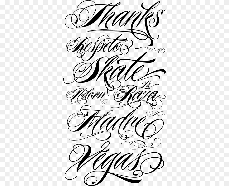 Clip Art Curvy Tattoo Font Fonts Graphic Design Tattoo Lettering Fonts, Gray Png Image