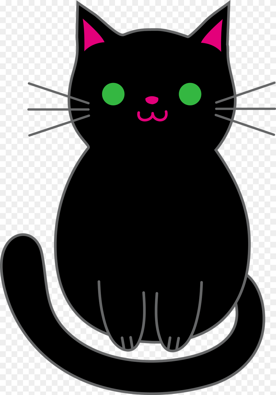 Clip Art Cute Black Cat, Animal, Mammal, Pet, Black Cat Png