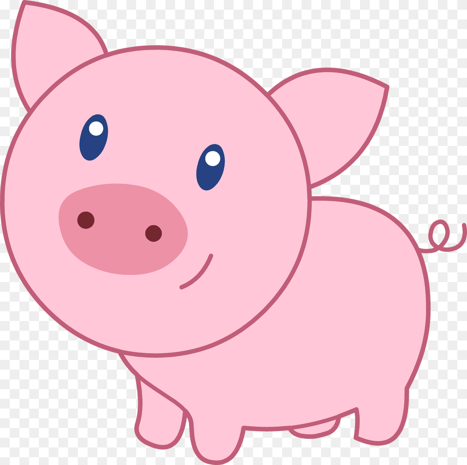 Clip Art Cute Happy Pink Pig Transparent Background Pig Clipart, Piggy Bank, Animal, Mammal Png Image