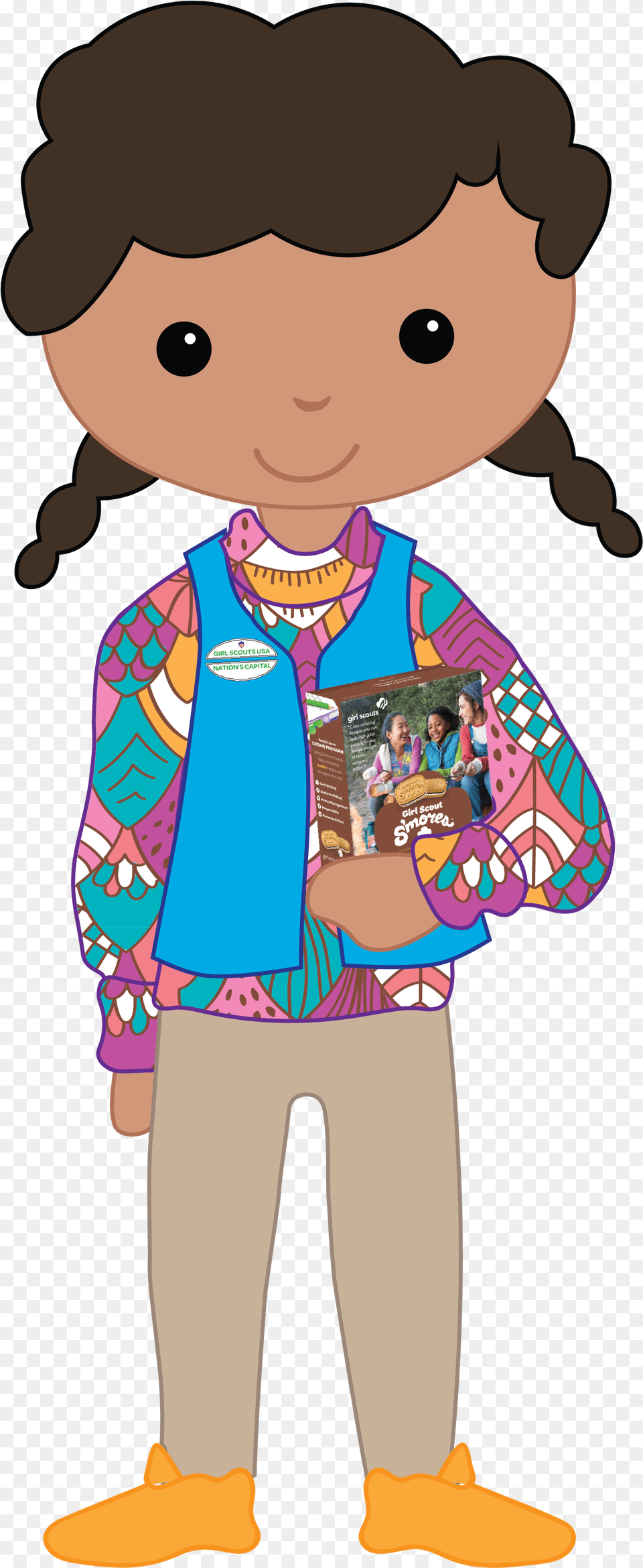 Clip Art Daisy Girl Scouts Clip Art Brownie Girls Scouts Clip Art, Person, Baby, Cartoon, Face Free Png Download