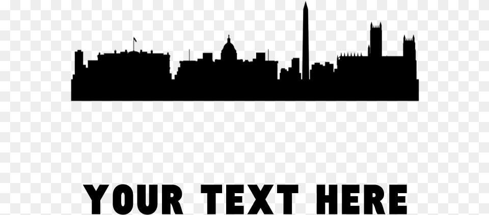 Clip Art Dc Skyline Silhouette City Skyline Dc Silhouette, Gray Free Png Download