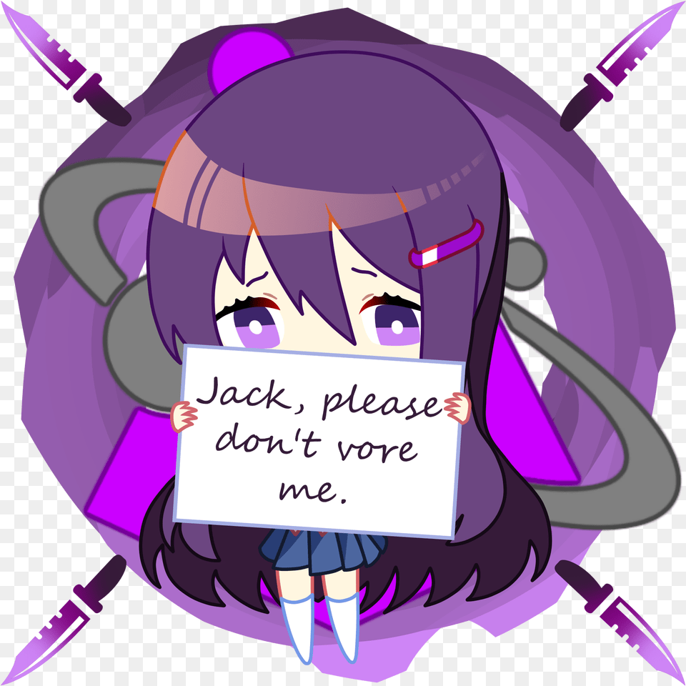 Clip Art Ddlc Yuri Clipart Yuri Ddlc Fanart Creepy, Book, Comics, Publication, Purple Png