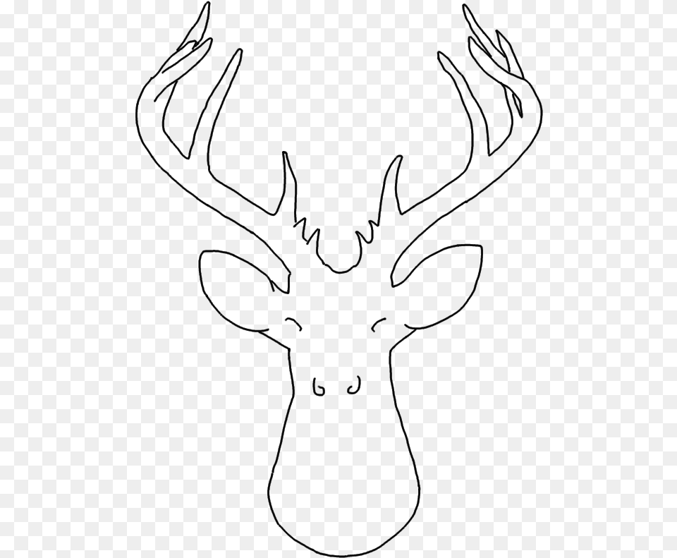 Clip Art Deer Head Outline Elk, Gray Free Png Download