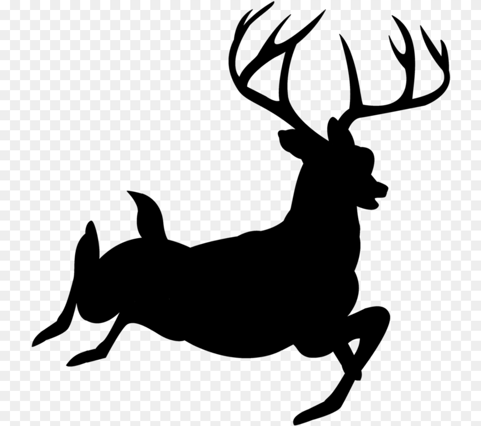 Clip Art Deer Silhouette Clip Art Buck Deer Silhouette, Gray Free Transparent Png