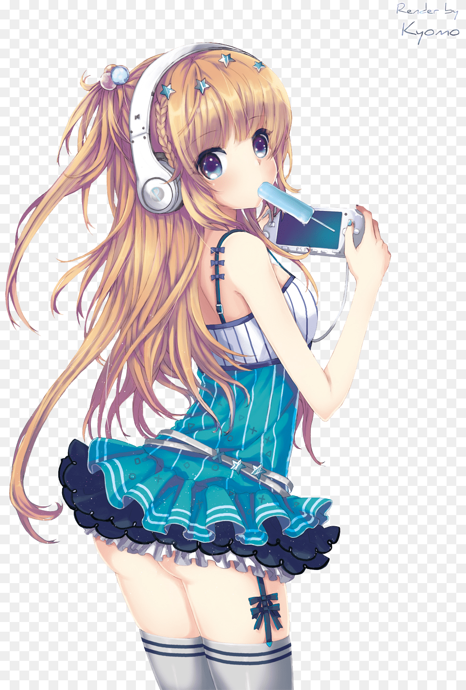 Clip Art Demon Nightcore Anime Girl Eating A Popsicle, Book, Manga, Publication, Comics Png