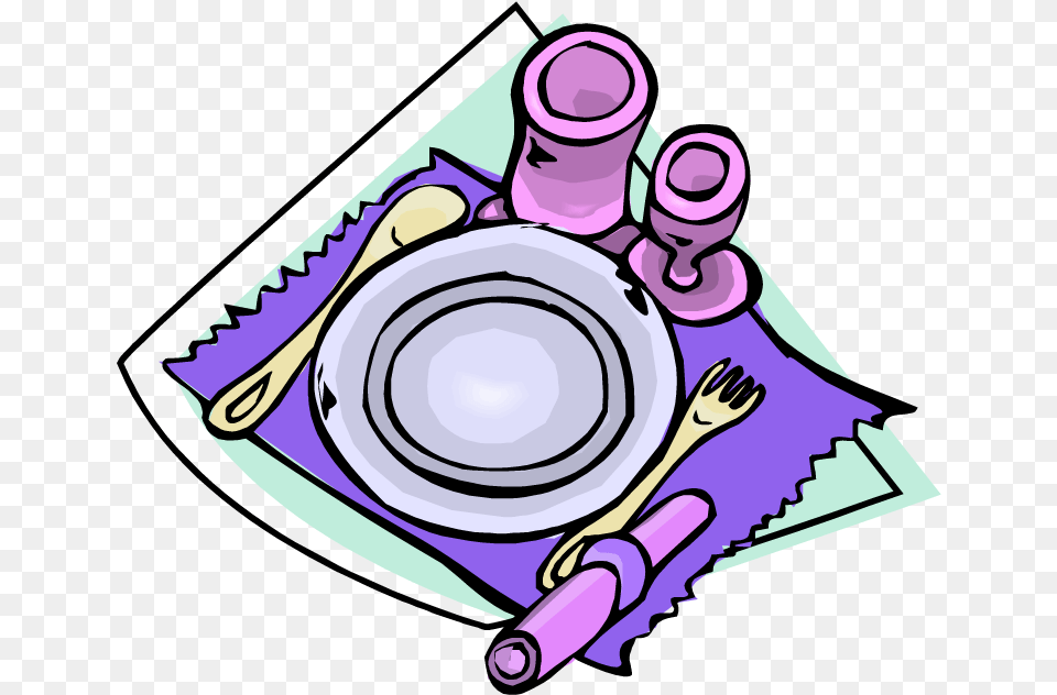 Clip Art Dinner Table Setting Clipart Clipart Suggest Clip Art Of Set, Purple, Cutlery, Fork, Person Free Transparent Png