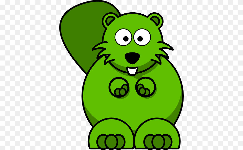 Clip Art Download Cartoon Beaver Clipart Cartoon Beaver, Green, Animal, Bear, Mammal Png Image