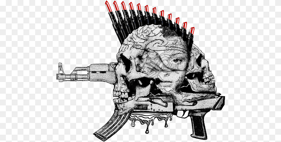 Clip Art Download Resultado De Imagem Para Ak Art E Skull Ak47 Drawing, Firearm, Weapon, Gun Png Image