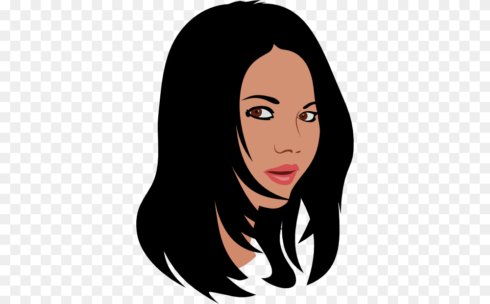Clip Art Downloads Hair Woman With Black Hair Clip Art, Adult, Person, Female, Face Png Image