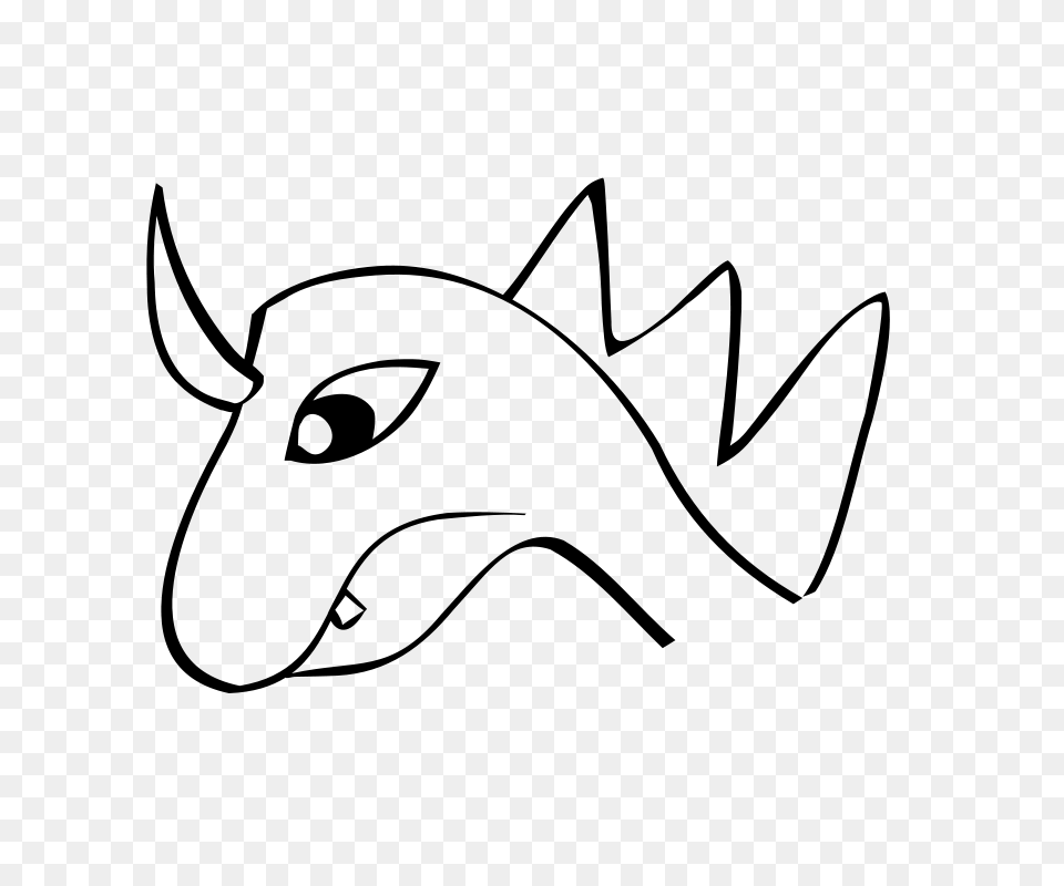Clip Art Dragon Head, Gray Png Image