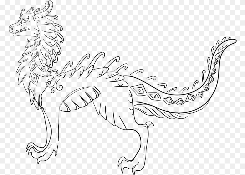 Clip Art Dragon Without Wings, Gray Png
