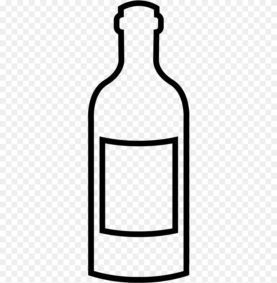 Clip Art Drawings Of Wine Bottles Glass Bottle Clipart Black And White, Gray Free Png Download