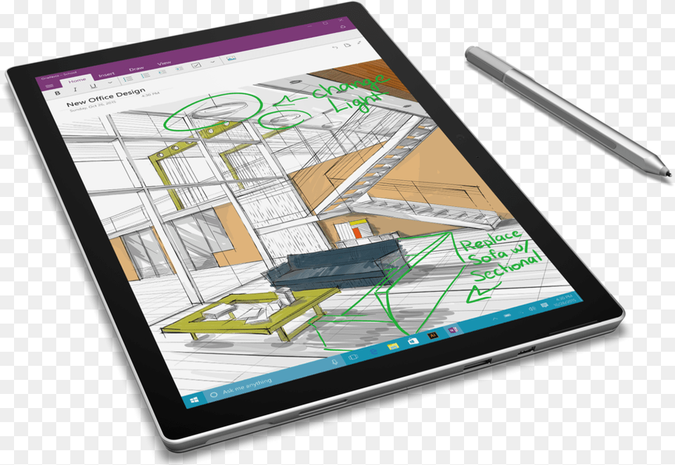 Clip Art Entry Level Surface The Surface Pro 4 Drawing, Computer, Electronics, Tablet Computer, Pen Free Png