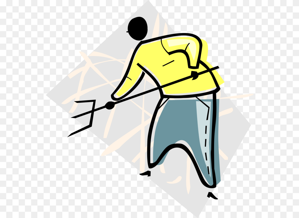 Clip Art Farmer With Pitchfork, Cleaning, Person, Stencil Png