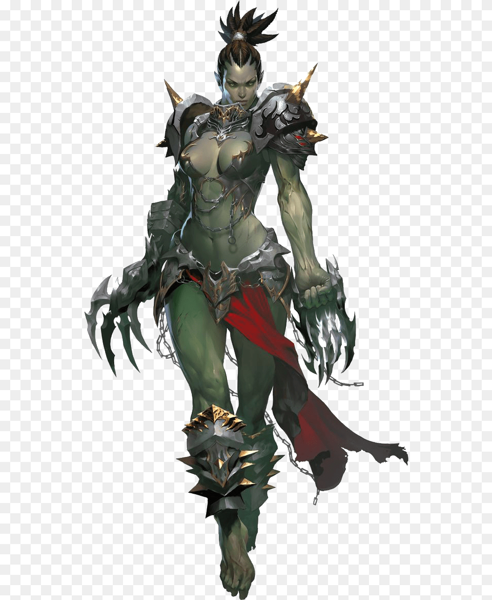 Clip Art Female Orc Fantasy Character Lineage 2 Female Orc, Adult, Person, Woman, Electronics Png