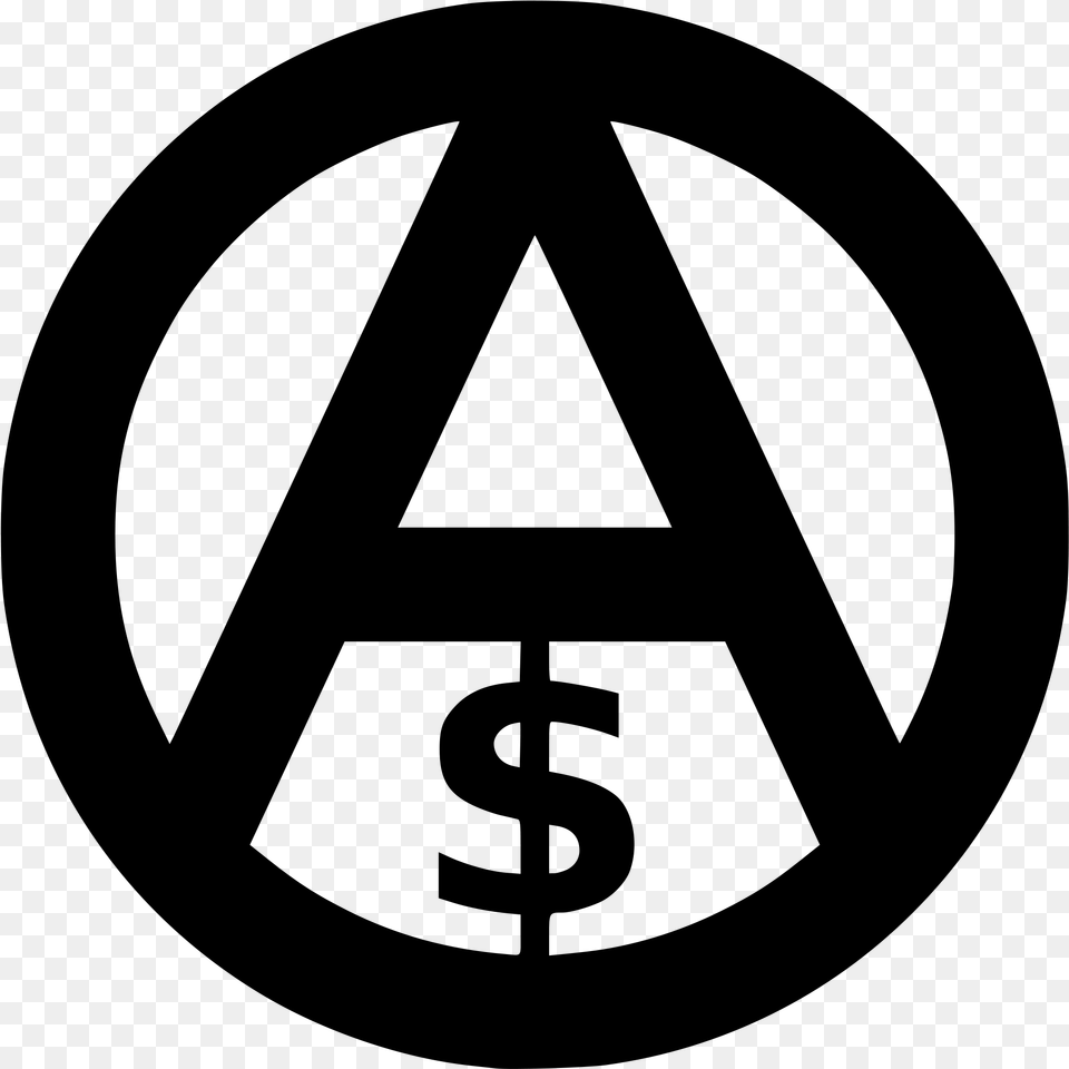 Clip Art File Anarcho Svg Wikimedia Capitalism Symbol, Gray Free Transparent Png