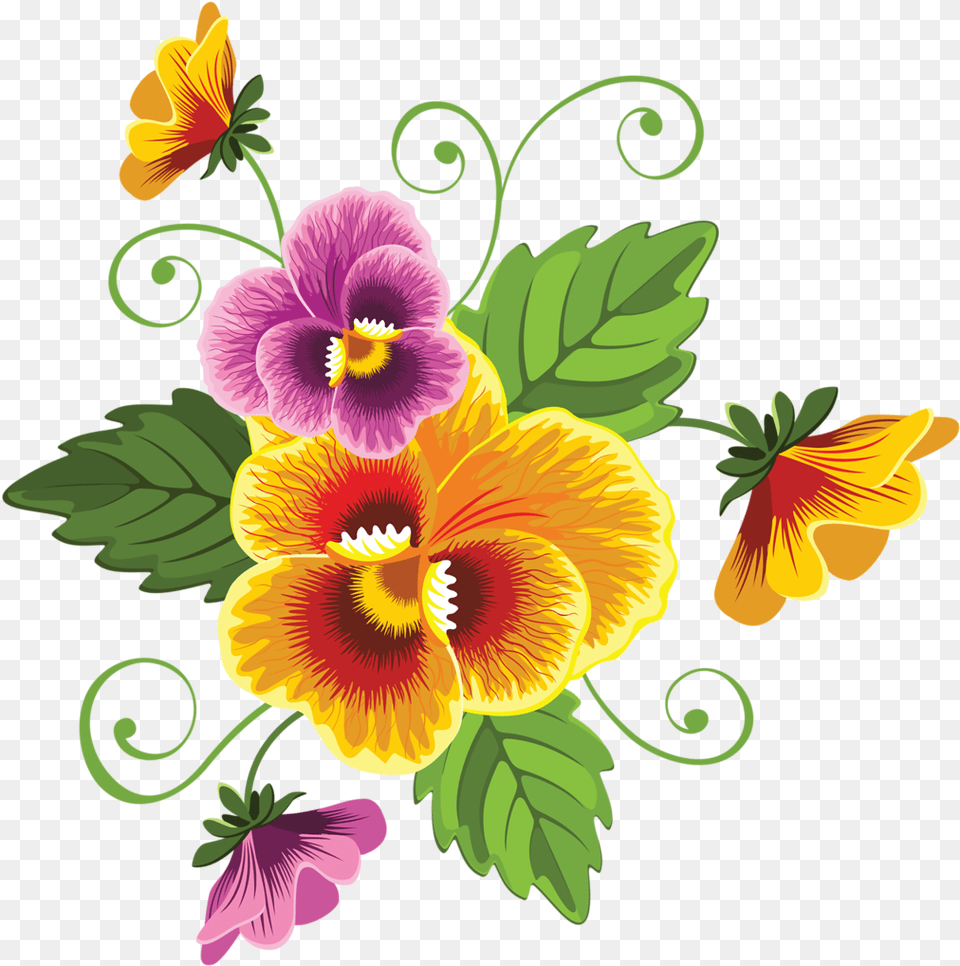 Clip Art Flores De Pensamientos Para Bordar, Flower, Plant, Pattern Free Png Download