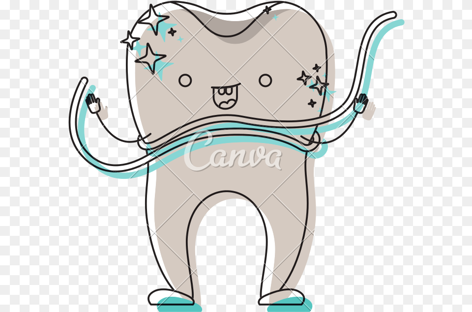 Clip Art Floss Teeth Clipart Dientes Y Seda Dental Animada, Animal, Elephant, Mammal, Wildlife Png Image