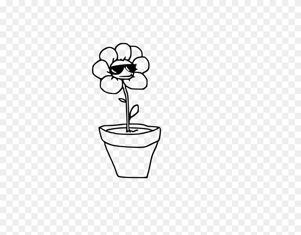 Clip Art Flower Pot Black And White, Gray Png Image