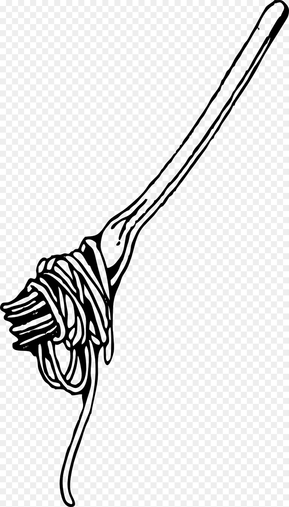 Clip Art Fork With Spaghetti Black White Line, Smoke Pipe, Knot Free Transparent Png