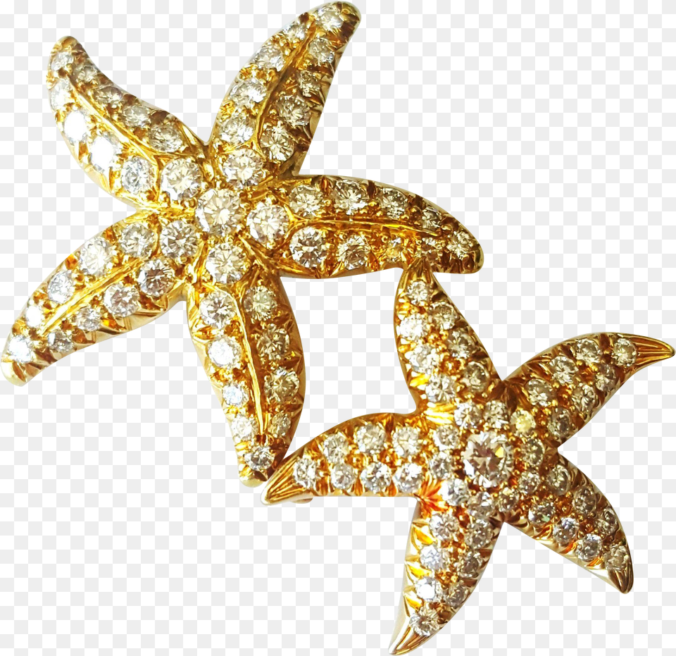 Clip Art Beautiful Set Of Two Karat Brooches Krikorian Gold Starfish, Accessories, Jewelry, Brooch, Blade Free Png Download