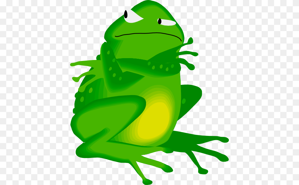 Clip Art Free Vector, Green, Amphibian, Animal, Frog Png Image