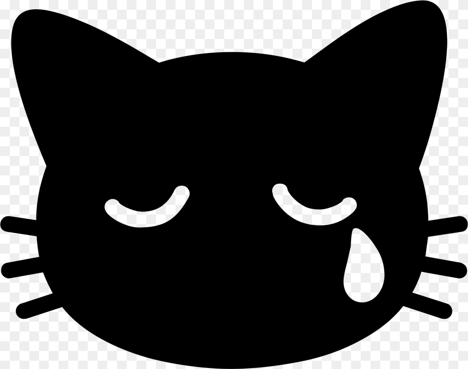 Clip Art Freeuse Download Android Crying Cat Emoji, Gray Png