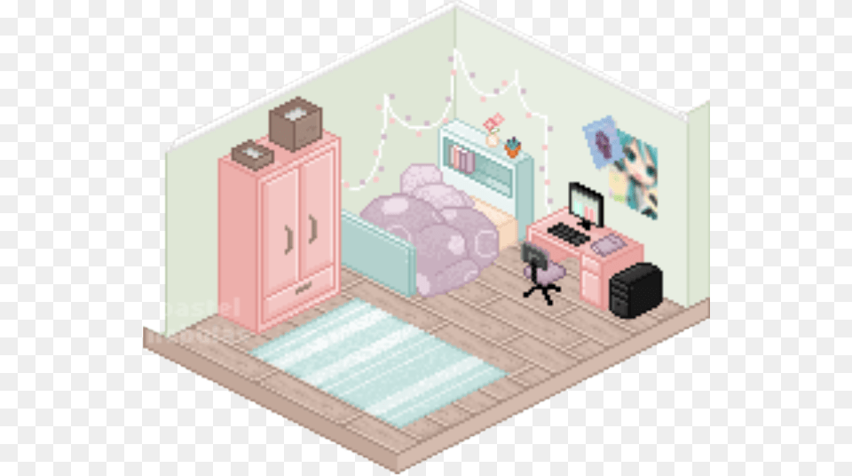 Clip Art Freeuse Library Bedroom Room Chibi Tacobell Kawaii Room, Home Decor, Indoors Free Transparent Png