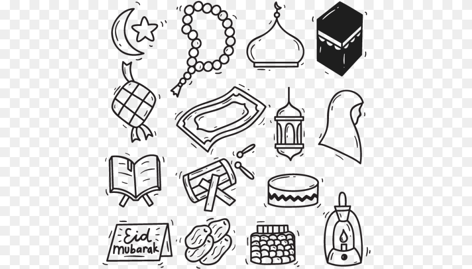 Clip Art Freeuse Library Modern Eid Mubarak Icon Islamic Doodle, Accessories, Earring, Jewelry, Stencil Png