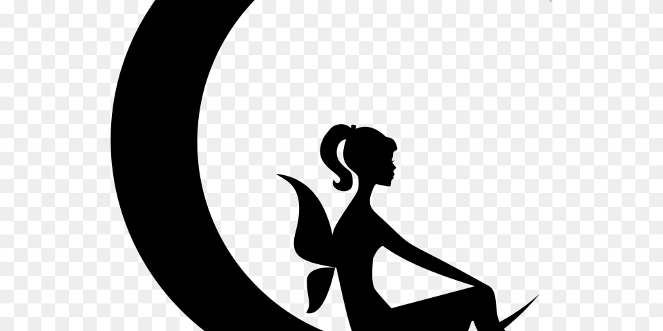 Clip Art Freeuse Lunar On Dumielauxepices Clipart Transparent Fairy Silhouette, Gray Png