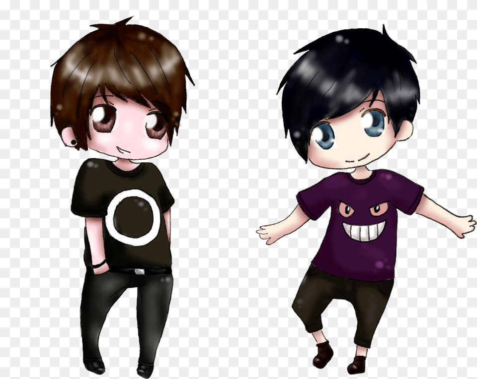 Clip Art Freeuse Stock Adorable Dan And Phil Phandom Cute Phanart Dan And Phil Art, Book, Comics, Publication, Baby Free Png