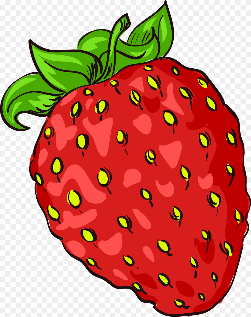 Clip Art Fruit Cartoon Strawberry Fruit Cartoon Hd, Berry, Food, Plant, Produce Free Png