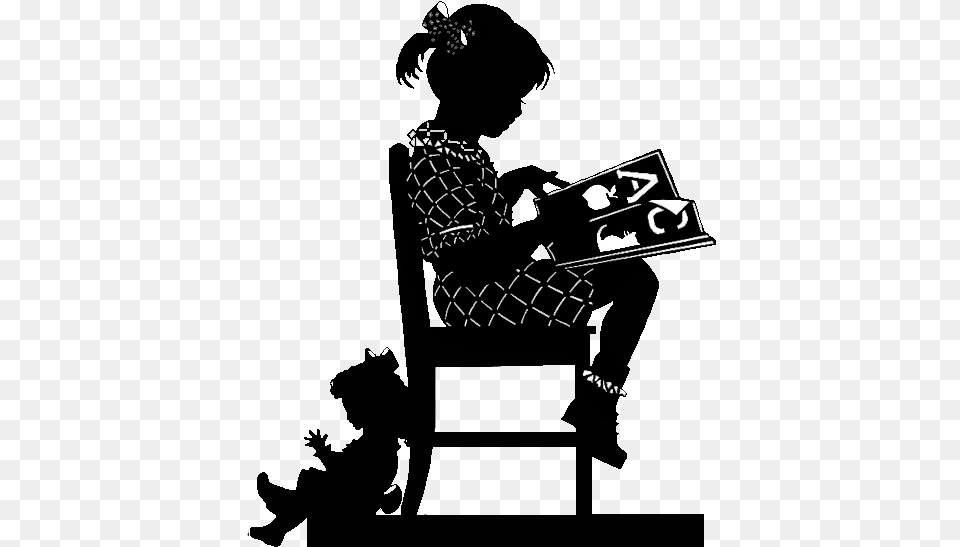 Clip Art Girl Reading Silhouette Free Transparent Png