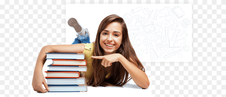 Clip Art Girl Taking Notes Going Abroad For Studies, Person, Reading, Face, Portrait Free Transparent Png