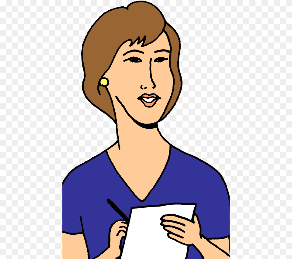 Clip Art Girl Taking Notes Secretary Clip Art, Person, Body Part, Face, Head Png Image