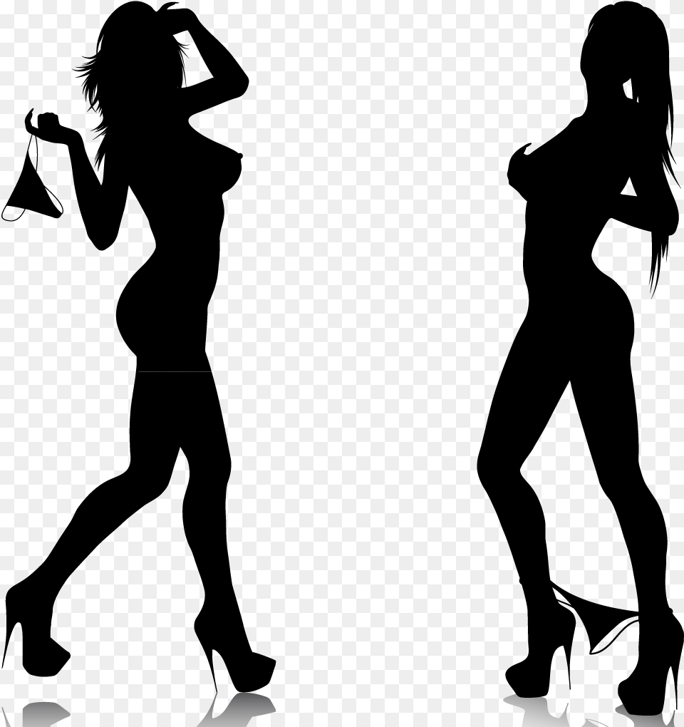 Clip Art Girls Silhouettes Bie Hot Girl Silhouette, Gray Free Png Download
