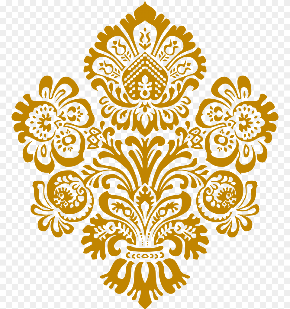 Clip Art Gold Damask Batik Pattern, Floral Design, Graphics, Chandelier, Lamp Png Image
